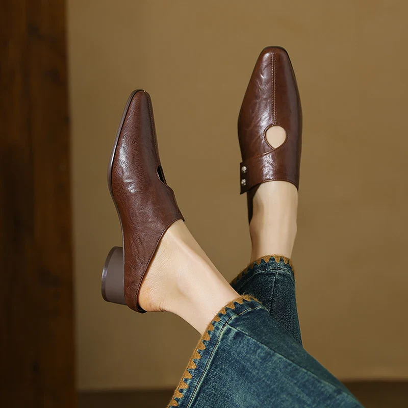 Agnit Genuine Leather Mules