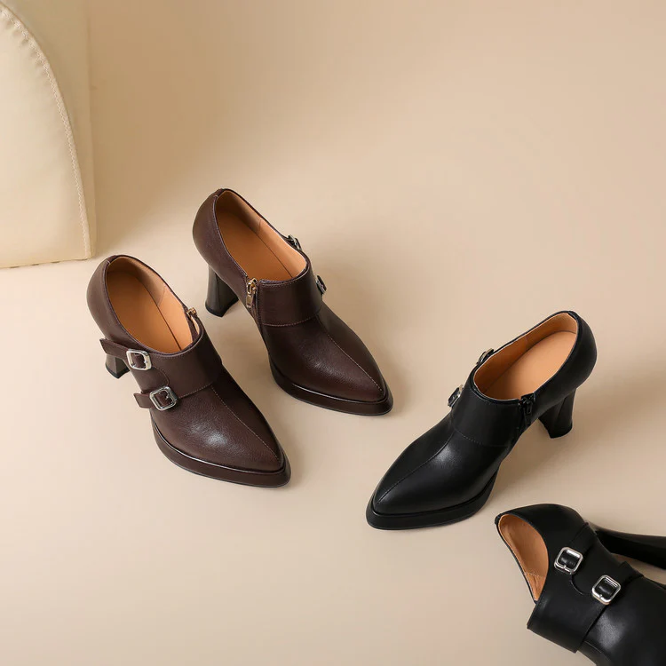 Nyrix Genuine Leather Heels