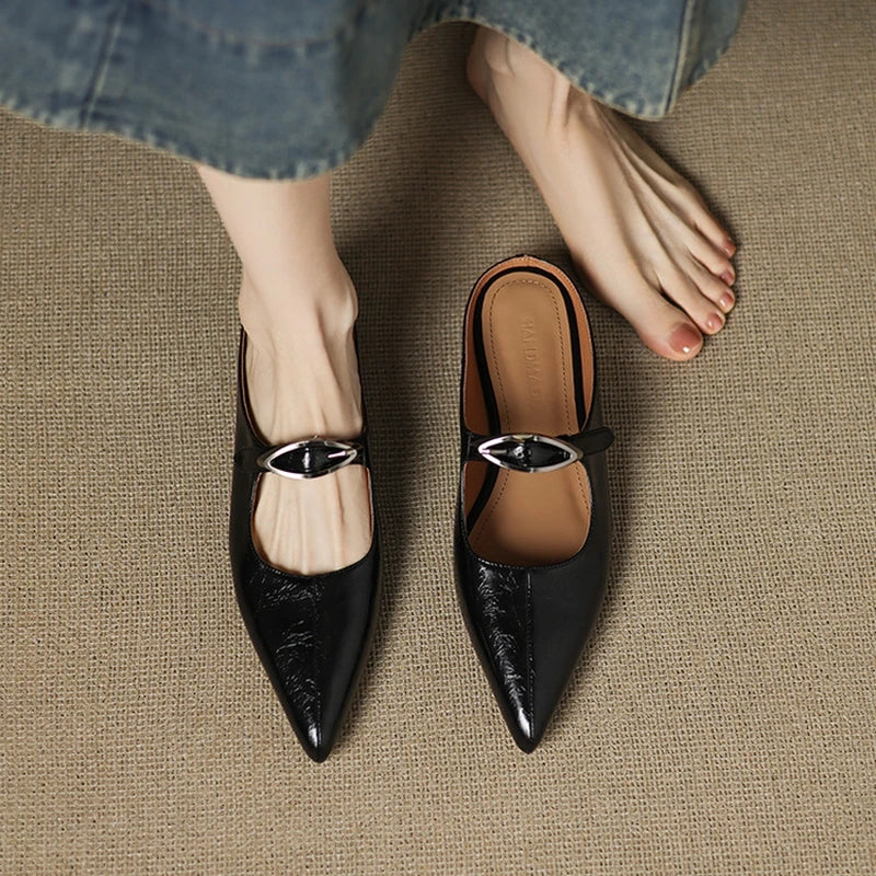 Alour Genuine Leather Mules