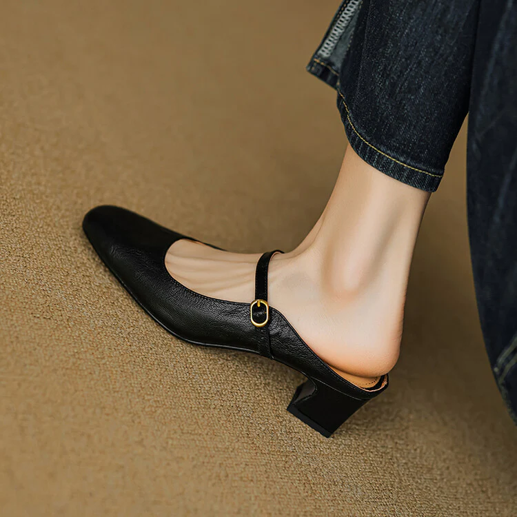 Vian Genuine Leather Mules