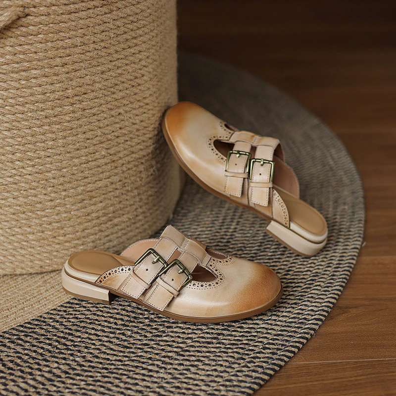 Elin Genuine Leather Mules