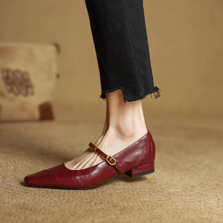 Merlot Genuine Leather Pumps