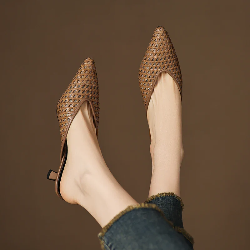 Olivia Genuine Leather Mules