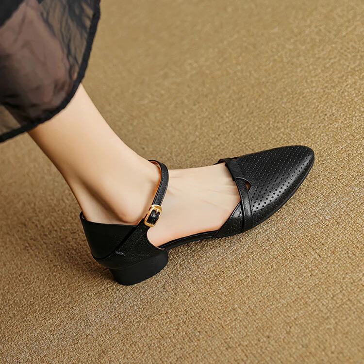 Lizel Genuine Leather Heels