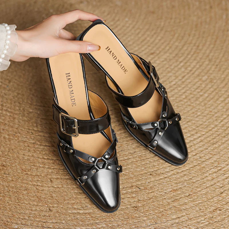 Renly Genuine Leather Slingbacks