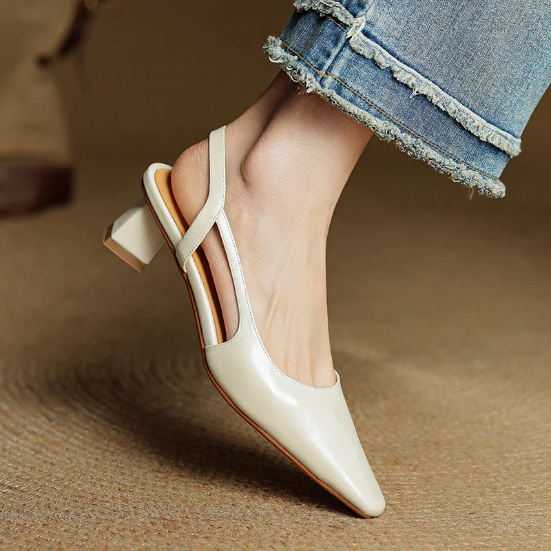 Neera Genuine Leather Slingbacks