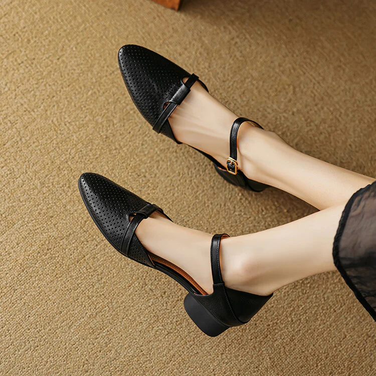 Lizel Genuine Leather Heels