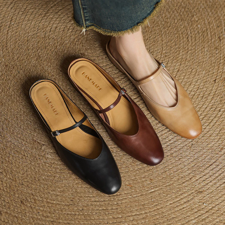 Merisa Genuine Leather Mules