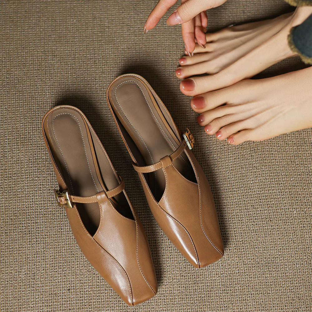 Keva Genuine Leather Mules