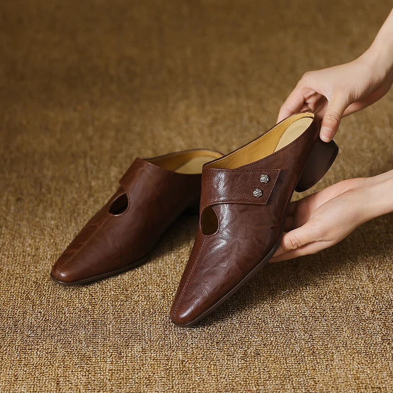Agnit Genuine Leather Mules