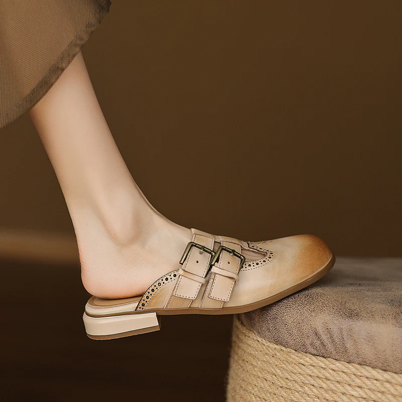 Elin Genuine Leather Mules