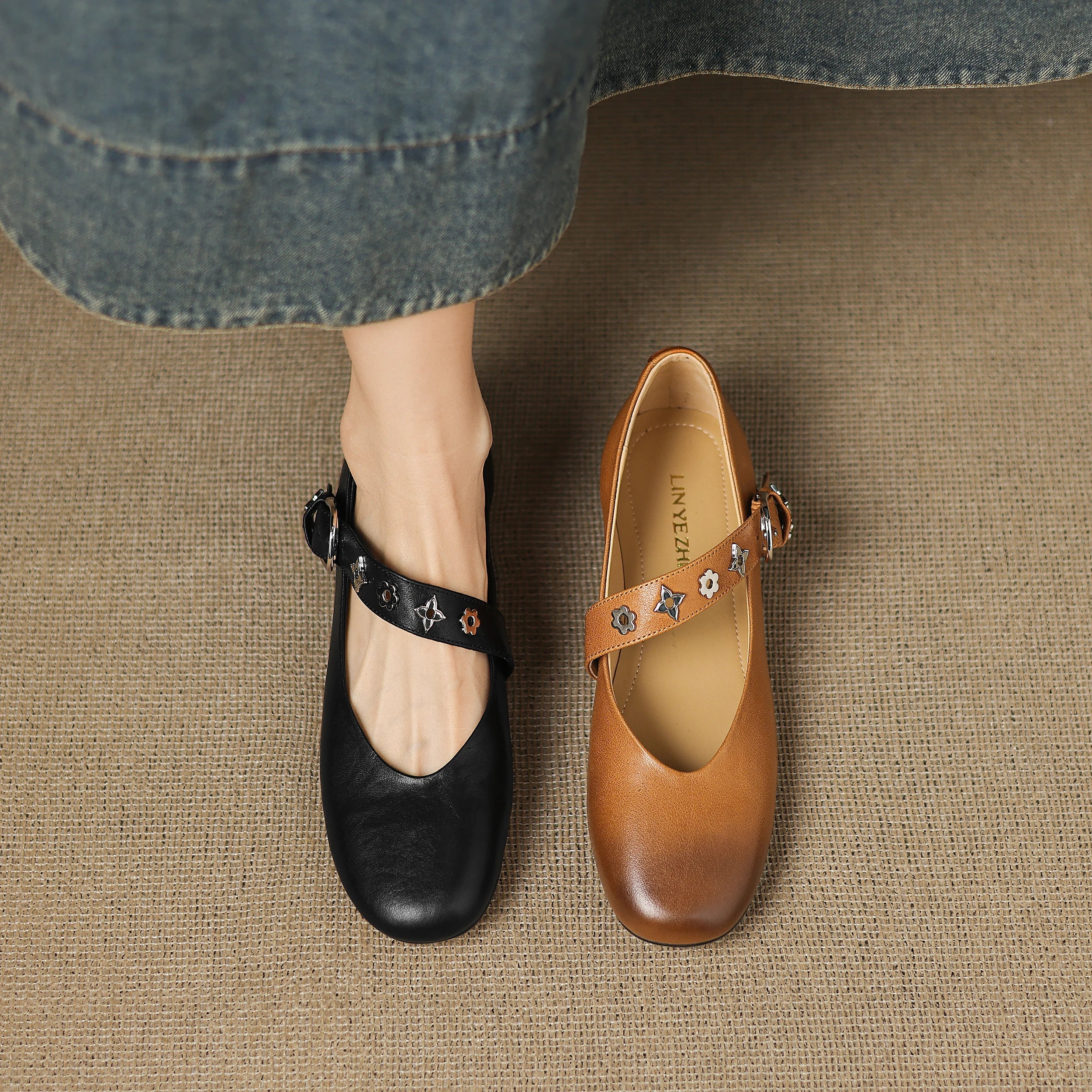 Elda Genuine Leather Flats